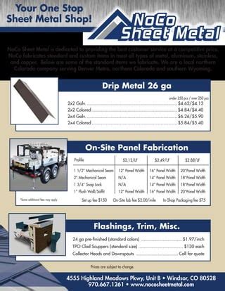 noco sheet metal|NoCo Metalworkz & Services LLC .